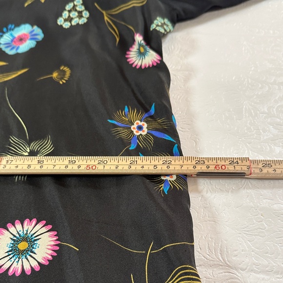 Johnny Was Silk Black Blouse with Colorful Embroidery - Picture 10 of 15